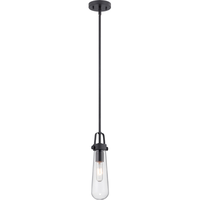 Nuvo Lighting 60/5362  Beaker - 1 Light Mini Pendant with Clear Glass in Aged Bronze Finish